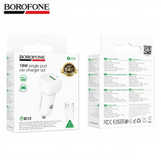 АЗУ-USB MicroUSB BOROFONE BZ34 1м, QC3.0, 18W, White Output:  USB-A: 18W (QC/FCP/AFC
