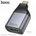 Адаптер HOCO UA33 Type-C для HDTV ( Алюминиевый сплав + ABS, Размер: 52,4х25,7х14 мм; Интерфейс: Штекер Type-C - гнездо HDTV, Разрешение: Поддерживает 4K 30 Гц)
