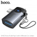 OTG переходник HOCO UA46D IP штекер/штекер Type-C на гнездо USB 2-в-1 (Разъем: Штекер Lightning/Type-C к гнезду USB, Поддерживает функцию OTG и передачу данных по USB 2.0 для телефонов Apple и Android, Разъем Type-C поддерживает зарядку адаптером: поддерж