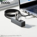 USB HUB 4 порта Hoco HB1A 4-в-1 (USB в USB 2.04) (Алюминиевый сплав + плетеная проволока, Размер: 94,6х15х7,5 мм, Интерфейс: USB-USB 2.0  4, Теоретическая скорость передачи: до 480 Мбит/с, Возможность одновременного использования 4 USB-портов)