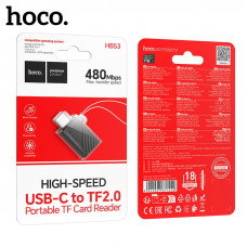 Кардридер HOCO HB53 Type-C mini TF 2.0 (Размер: 32х20х8,5 мм; Интерфейс: Type-C  TF2.0, Теоретическая скорость передачи: 480 Мбит/с; Максимальная поддержка карт памяти 1 ТБ0