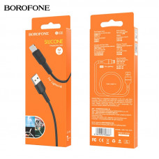 Кабель Lightning BOROFONE BX30 1м, 2,4A, силикон + TPE, Black АКЦИЯ!! кратно 20 шт