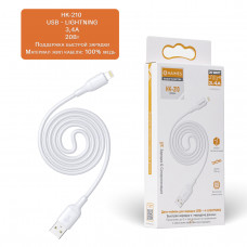Кабель Lightning HAIMES HK-210 ПВХ 1 м  3,4A White