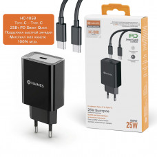 СЗУ-USB-C (Type-C)-Type-C HAIMES HC-105B 1м, PD25W Black быстрая зарядка,