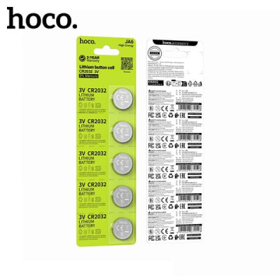 Батарейка HOCO CR2032 BL-5 (JA6) АКЦИЯ!!! кратно 100 шт!
