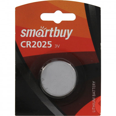 Батарейка Smartbuy CR2025 BL1 АКЦИЯ!!! Кратно 20 шт!