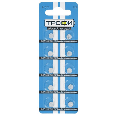Батарейка ТРОФИ G4 (377) BL-10 АКЦИЯ!!!Кратно 50 шт!