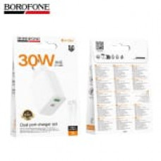 СЗУ-USB-USB-C BOROFONE BA108A 30W+18W, 3A, White