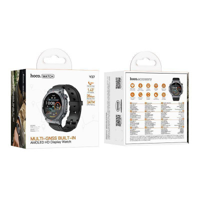 Спортивные часы HOCO Y37 с AMOLED-экраном и GPS (версия для звонков) (Экран: 1,43-дюймовый AMOLED; Разрешение: 466х466; Водонепроницаемость 3ATM
2. Процессор: 3085L с прямоугольным ядром; Память: 256 МБ
, Bluetooth 5.3; Поддержка звонков; Название приложе