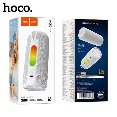 Портативная колонка Hoco HC50 White snow (Размер: 159х68х68 мм; Bluetooth 6.0; Blue trum AB5605C, емкость аккумулятора: 1200 мАч; Время зарядки: 2 часа, время работы: 6 часов, динамик: 52 мм; Мощность: 8 Вт, FM, TWS и другие режимы)