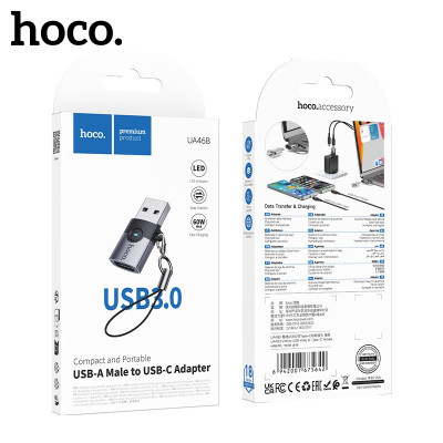 Адаптер Type C на USB НОСО UA46B Metal gray АКЦИЯ!!! Кратно 3 шт!