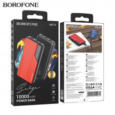 Внешний аккумулятор 10000 mAh Borofone DBT23 Black/Red АКЦИЯ!!! Кратно 3 шт!
