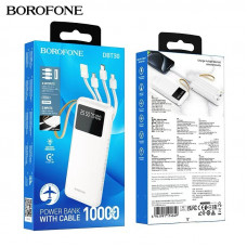 Внешний аккумулятор 10000 mAh Borofone DBT30 White. АКЦИЯ!!! Кратно 3 шт!