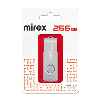 USB 3.0 флэш-накопитель 256 ГБ Mirex SWIVEL SILVER 256GB (ecopack)