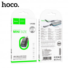 OTG переходник USB(AF)-Type-C(AM) HOCO UA36B C папа  USB мама(штекер Type-C, гнездо USB-C) АКЦИЯ!!! Кратно 5 шт!