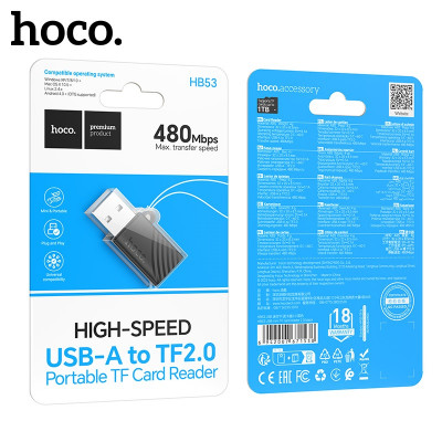 Картридер HOCO HB53 USB mini TF  2.0 АКЦИЯ!!! Кратно 5 шт!