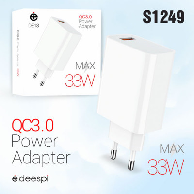 СЗУ-USB DEESPI DE13 QC3.0 33W White АКЦИЯ!!! Кратно 5 шт!