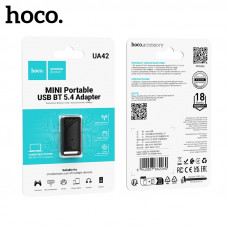 Bluetooth адаптер HOCO UA42 (BT5.4 4Mbit/s) черный  для Bluetooth-устройств, как настольные компьютеры, ноутбуки, клавиатуры, мыши
