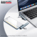 USB HUB 4 порта Hoco FH1A 4-в-1(Type-C to USB2.03+USB3.0) Metal Gray (Алюминиевый сплав, размер: 95х25х7,5 мм; Интерфейс: Type-C  USB 2.0  3 + USB 3.0, Теоретическая скорость передачи данных: 3.0 до 5 Гбит/с, 2.0 до 480 Мбит/с, Функция: Возможность одновр