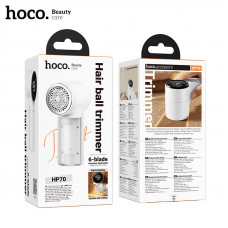 Машинка для удаления катышков Hoco HP70 white Емкость батареи; 800mAh; Время зарядки: 2.5ч. Время работы: 80 мин. Лезвие: 6 шт.Двигатель: 7800 RPM/min. LED дисплей, три скорости. Размер: 57  74.5  144mm; Аксессуары; зарядный кабель, щетка.