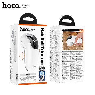 Машинка для удаления катышков Hoco HP71 white Емкость аккумулятора: 800 мАч; время зарядки: 2,5 часа. Время работы: 5080 минут. Режущий блок: шестилезвийная головка. Интеллектуальный цифровой дисплей: отображение режима работы, уровня заряда и индикатора 