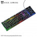Клавиатура проводная HOCO GM701 Black игровая (ENG/RUS) (мембранная, размер: 434х128х30 мм; Длина кабеля: 1,4 метра; 3. Модель: Shenxinyang 83095D, количество клавиш: 104/клавиша/раскладка, эффект подсветки: радужная подсветка; 6 клавиш без конфликтов, сп