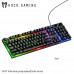 Клавиатура проводная HOCO GM701 Black игровая (ENG/RUS) (мембранная, размер: 434х128х30 мм; Длина кабеля: 1,4 метра; 3. Модель: Shenxinyang 83095D, количество клавиш: 104/клавиша/раскладка, эффект подсветки: радужная подсветка; 6 клавиш без конфликтов, сп