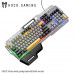 Клавиатура проводная HOCO GM702 gray Black игровая (ENG/RUS) (мембранная; размер: 465х170х35 мм; Длина кабеля: 1,4 метра; раскладка: Hengchangtong HCT-803-AP, количество клавиш: 104/клавиша/раскладка, эффект подсветки: радужная подсветка; 6 клавиш без кон
