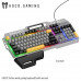 Клавиатура проводная HOCO GM702 gray Black игровая (ENG/RUS) (мембранная; размер: 465х170х35 мм; Длина кабеля: 1,4 метра; раскладка: Hengchangtong HCT-803-AP, количество клавиш: 104/клавиша/раскладка, эффект подсветки: радужная подсветка; 6 клавиш без кон