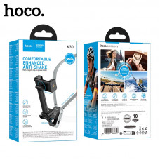 Держатель универсальный для спорта Hoco K30  Black Материал: ABS-пластик + силикон. Размеры: 450  235  60 мм (длина гибкого держателя  690 мм); вес: 272 г. Подходит для мобильных телефонов с диагональю экрана 4,57,0 дюймов и экшн-камер (ширина устройства: