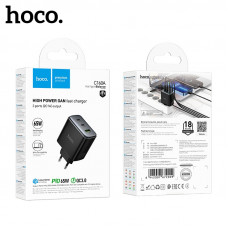 СЗУ-USB-2USB-C HOCO C160A PD65W(2C1A) Black (Вых. мощность: USB-C1: 65 Вт (PD/PPS/QC/FCC/AFC); USB-C2: 20 Вт (PD/QC/FCP/AFC); USB-A: 18 Вт (QC/FCP/AFC);USB-C1+USB-C2: максимум 65 Вт; USB-C1+USB-A: максимум 63 Вт; USB-C2+USB-A: 5 В/3 А; USB-C1+(USB-C2+USB-