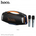 Портативная колонка Hoco HT4 Pro Black + 2 микрофона Размеры:490,6233,8162,7 мм; Вес: 5,6 кг. Bluetooth 5.3; . Емкость аккумулятора: колонка 4000 мАч, микрофон 500 мАч; Время зарядки: колонка 4 часа, микрофон  1 час. Время работы: колонка 6 часов, микрофо