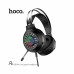 Гарнитура проводная полноразмерная игровая Hoco ESD04 с микрофоном Кабель 2 м. RGB подсветка. Разъем штекера 2х3.5 мм. Разъем USB.