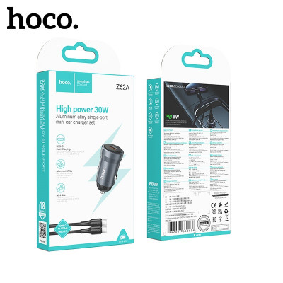 АЗУ USB-C (Type-C)-Type-C HOCO Z62A 1м, PD30W, Metal Gray АКЦИЯ!!! КРАТНО 3 шт!!!
