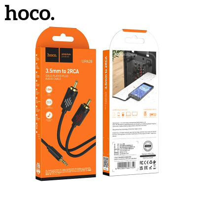 Кабель Аудио-Видео 3,5 Jack2RCA HOCO UPA28  1,5 м Black  АКЦИЯ!!! Кратно  3 шт!