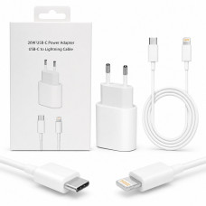 СЗУ-USB-C (Type-C)-Lightning IP  20W=20W, кабель 1м, White (AA 110 cooper) АКЦИЯ!!! Кратно 3 шт!