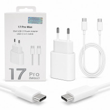 СЗУ-USB-C (Type-C)-Type-C IP 17 PRO MAX 1м, 35W=25W, White (130 cooper) АКЦИЯ!!! Кратно 3 шт!