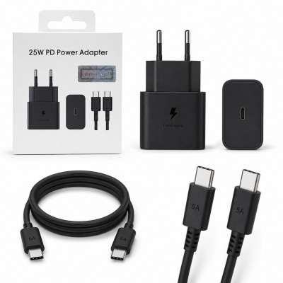СЗУ-USB-C (Type-C)-Type-C SMG T2510 PD25W=25W, 5A, 1м, Black (без лого)  АКЦИЯ!!! Кратно 3 шт!