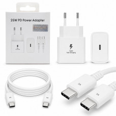 СЗУ-USB-C (Type-C)-Type-C SM T2510 1.8м, PD25W=25W, 5A, White (без лого)  АКЦИЯ!!! Кратно 3 шт!