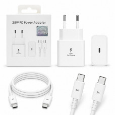 СЗУ-USB-C (Type-C)-Type-C SMG T2510 PD25W=25W, 5A, 1м, White (без LOGO, Original)  АКЦИЯ!!! Кратно 3 шт!