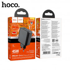 СЗУ-USB-2 USB-C Hoco CS26A PD 45W+ 18W, black  Выходная мощность: USB-A: 18 Вт; Type-C 2 = 25 Вт + 20 Вт;. Вилка европейского стандарта (EU