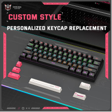 Клавиатура проводная игровая механическая ONIKUMA G55 (RGB подсветка, 61кн, размер 290х101х40 мм, интерфейс Type C, Кабель 1,5м. Поддерживает Win XP, Win7, Win8, Win10, Win11, Android, Mac OS и другие операц. системы)