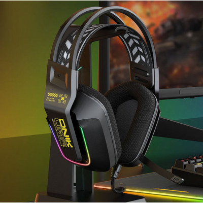 Гарнитура проводная полноразмерная игровая ONIKUMA X13 Black (RGB наушники 50мм, чувствительность 105 дБ, частота 20Hz-20КГц, микрофон полнонаправленный 38 дБ, длина провода 2.2м, разъем USB+3.5мм)