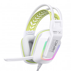 Гарнитура проводная полноразмерная игровая ONIKUMA X13 White (RGB наушники 50мм, чувствительность 105 дБ, частота 20Hz-20КГц, микрофон полнонаправленный 38 дБ, длина провода 2.2м, разъем USB+3.5мм)