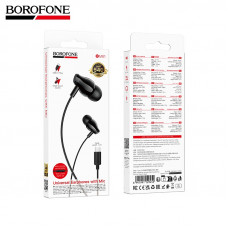 Гарнитура вакуумная BOROFONE BM61 Wanderer, аудио разъем Type-C, Black аудио разъем Type-C, с микрофоном, Black. Материал: ABS+TPE. Динамик: 10мм. Длина кабеля: 1.2м.