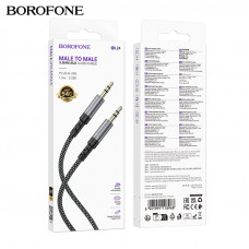 Кабель Аудио 3,5 Jack-3,5 Jack BOROFONE BL24 1м, нейлон+TPE, Gray