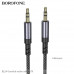 Кабель Аудио 3,5 Jack-3,5 Jack BOROFONE BL24 1м, нейлон+TPE, Gray