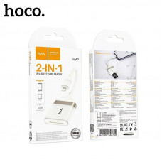 Картридер HOCO UA40 iP,  2TB/480Mbps, длина кабеля 19 см абрикос 2TB/480Mbps, длина кабеля 19 см Материал: алюминевый сплав + TPE. Интерфейс: SD/TF. Совместимость: Windows, Android, Linux, iOS, macOS, HarmonyOSP