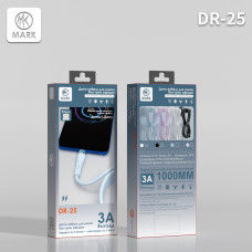 Кабель Lightning MARK DR-25 1м. 3А. Black быстрая зарядка