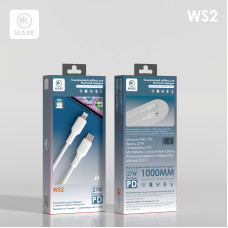 Кабель USB-C Lightning MARK WS2 1м. PD 27W White быстрая зарядка